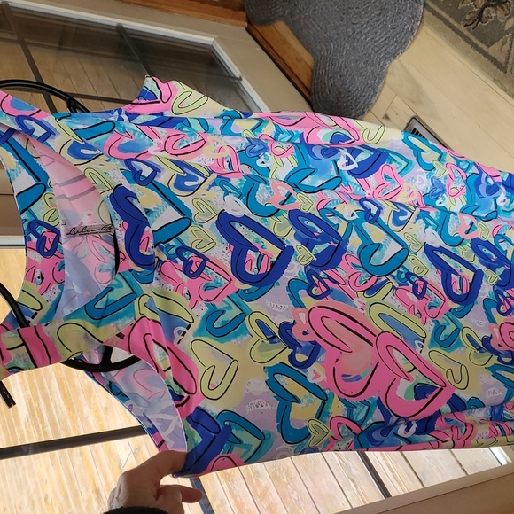 Lulu-B Colorful Heart Print Sleeveless Sz. L Dress - Picture 2 of 10